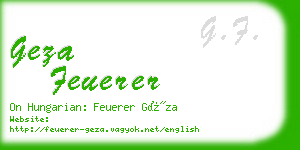 geza feuerer business card